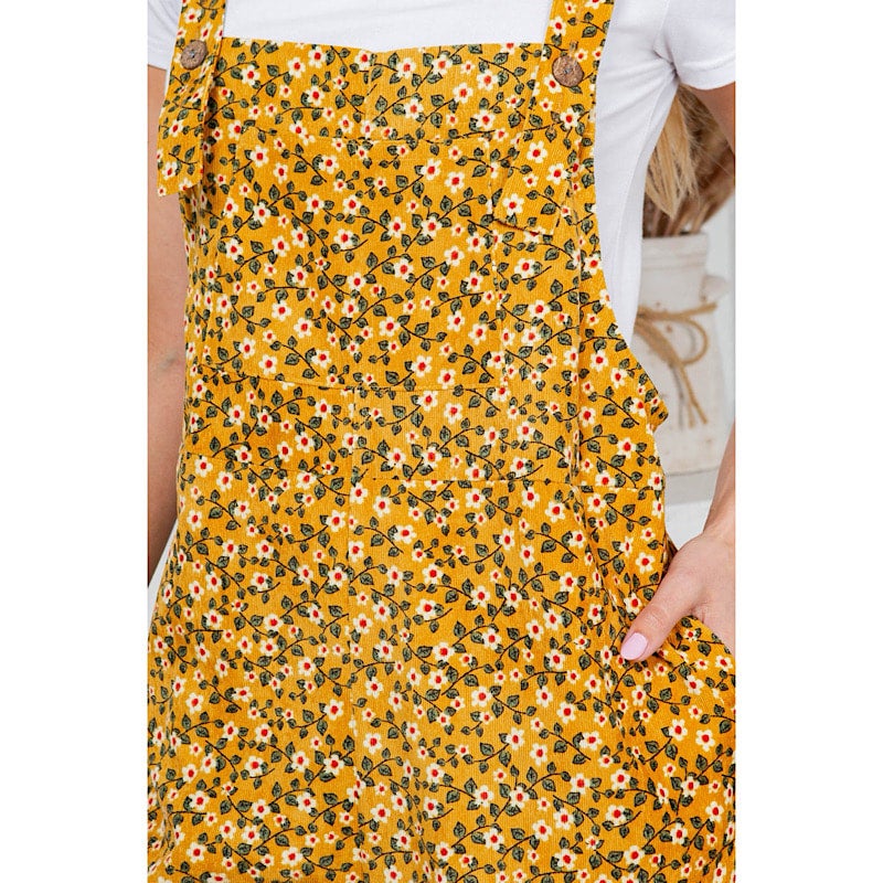 Mustard corduroy overall dress clearance